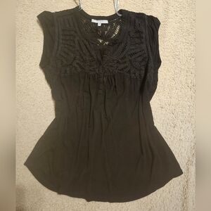Daniel Rainn Black Lace Accent Blouse